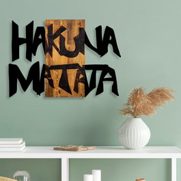 Wallity Hakuna Matata 5 - Escultura de pared en madera y metal